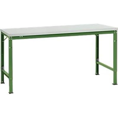 Manuflex basistafel UNIVERSAL Speciaal, 1750 x 1000 mm, melamine lichtgrijs, resedagroen