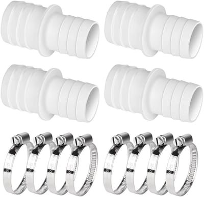 Dailygoods- Slangkoppeling Dubbel - Slangaansluiting - Slangconnectoren - Slangklemmen - Kunststof - 4 Stuks