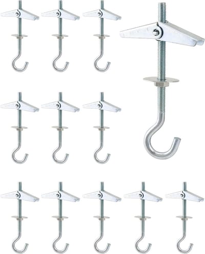 12 Stuks M5 x 90mm Spring Toggle Bolts, Stalen Plafondhaak Ankers voor Planten, Ideaal voor Gipsplaten en Wandbevestiging