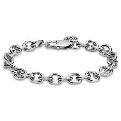 Essentials | 8 mm Zilverkleurige Armband met Kabelschakels
