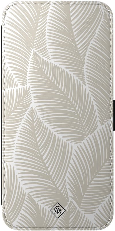 Casimoda® bookcase - Geschikt voor Samsung Galaxy A56 - Hoesje met pasjeshouder - Palm Leaves Beige - Bruin/beige - Kunstleer