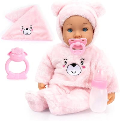 Babypop - Poppenaccessoires - Rollenspel - Zachte body - 42 cm - Roze