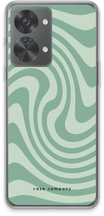 Case Company® - Hoesje geschikt voor OnePlus Nord 2T hoesje - Swirl Groen - Soft Cover Telefoonhoesje - Bescherming aan alle Kanten en Schermrand