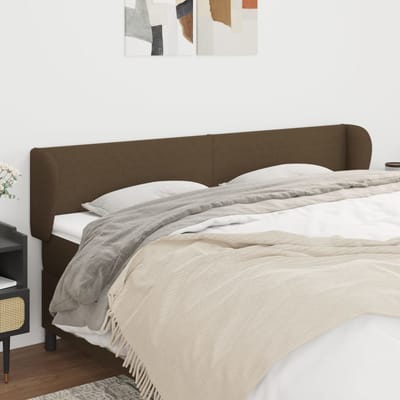 vidaXL - Hoofdbord - met - randen - 163x23x78/88 - cm - stof - donkerbruin
