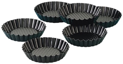 Set van 6 taartvormpjes 10 cm Zenker Black Metallic