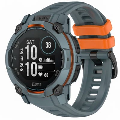 Siliconen bandje - geschikt voor Garmin Instinct 3 Amoled / Solar 45mm - gespsluiting - blauw