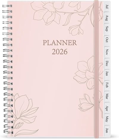 2024 Planner - Week Maand Overzicht - Dagelijkse Planning - 12 Maand Tabs - 15x21cm - Roze