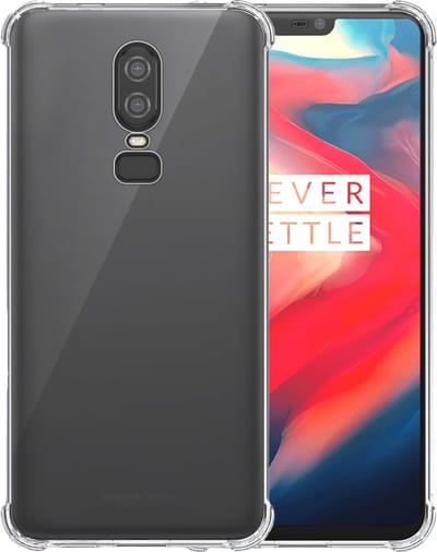 Telefoonhoesje Geschikt voor OnePlus 6 Transparant - Shockproof TPU Siliconen Case met Stootrand Doorzichtig - Smartphonica geschikt voor OnePlus 6