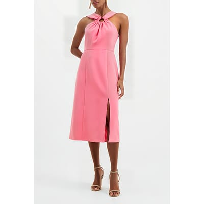 French Connection Eco Crepe Ring Halterneck Dress Camellia Rose Maat: 6 | Midi Jurken Outlet | Dames | Roze