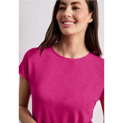 Shirt met korte mouwen en boothals