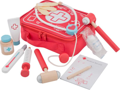 Woet® Houten Doktersset voor Kinderen - Speelgoed Dokterstas met 10 Accessoires - Educatief Rollenspel voor Kinderen - Vanaf 3 Jaar