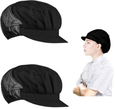 Seb2 - Unisex Chef's Hat - Verstelbare Koksbaret - Ademend en Comfortabel - Wit - Haarnet voor Koks - Geschikt voor Mannen en Vrouwen
