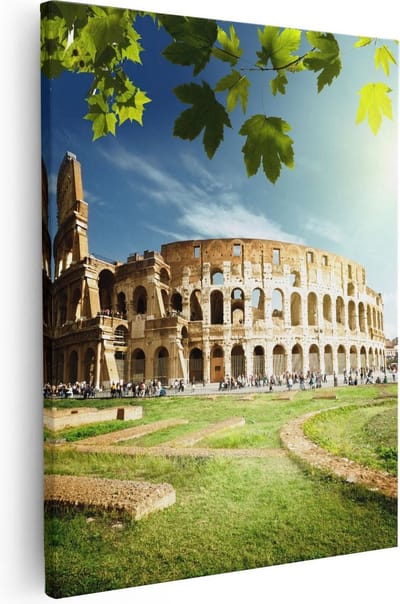 Artaza Canvas Schilderij Rome - 40x50 cm - Wanddecoratie Colosseum - Muurdecoratie Natuur - Kamer Accessoires