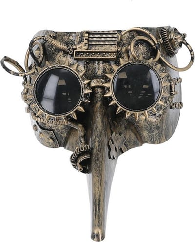 Smiffys - Victorian Steampunk Plague Doctor Masker - Bronskleurig