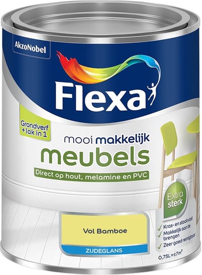 Flexa - Mooi Makkelijk Meubels Zijdeglans - Vol Bamboe - Mengverf - 750 Ml