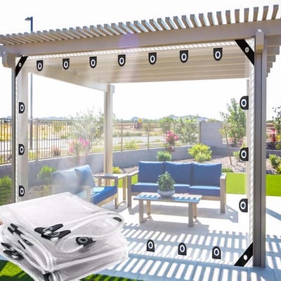 Transparant Zeil - Waterdicht Doek - Bescherming Buiten - Versterkte Ringen - 1x1m - Transparant
