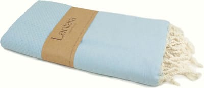 Lantara Hamamdoek wafel - Lichtblauw - 100x200cm - Saunadoek strandlaken strandhanddoek hamam handdoek reishanddoek