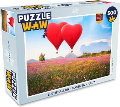 Puzzel Luchtballon - Bloemen - Hart - Legpuzzel - Puzzel 500 stukjes