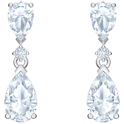 Swarovski Paleis Legering Oorbellen Dames oorbellen 5576616 White Gold-Plated white