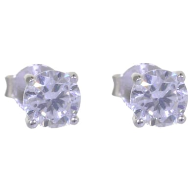 Behave – oorstekers – transparant – 925 Sterling zilver – zirconia – klassiek – subtiel 0.5 cm