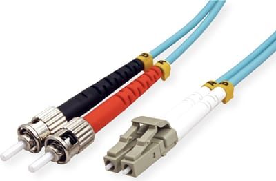 VALUE F.O. kabel 50/125µm OM3, LC/ST, LSOH, turkoois, 0,5 m