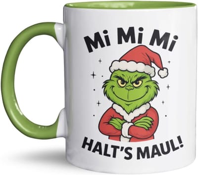 Grappige Kerstmok - Thee Koffie Cup - Feestdagen Cadeau - Keramiek 330ml - 96 cm hoog - Groen
