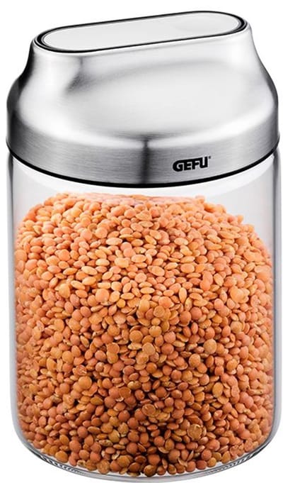 GEFU KIPPO Voorraadbus – 700 ml – Borosilicaatglas – Met Schenkdeksel en Kippfunctie