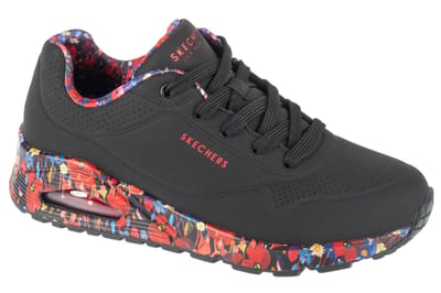 Skechers Uno - Majestic Garden, Dames zwarte Sneakers 38 zwart