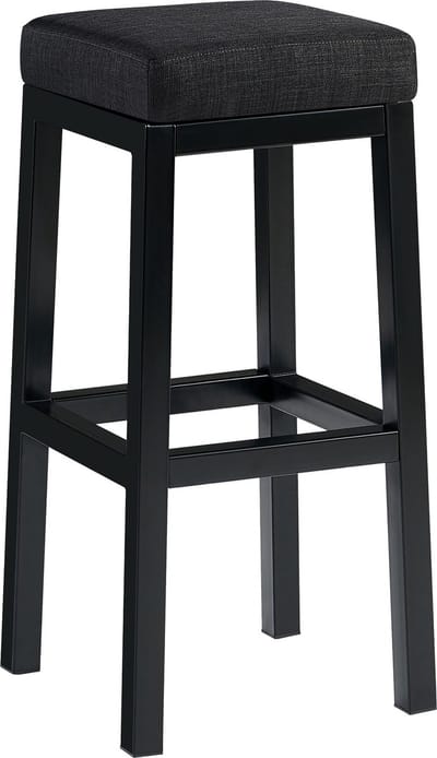 CLP Taylor Barkruk - zwart metalen frame - Zithoogte 83 cm - zwart/donkergrijs