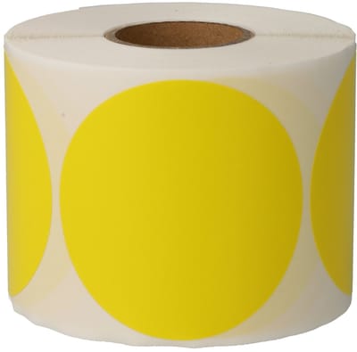500 Etiketten Stickers Rond Geel 50 mm op Rol Gekleurd - Sluitzegels Markeringspunten Blanco Labels - Dappaz