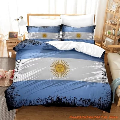 Argentijnse Vlag Beddengoed Set Eenpersoons Twin Vol Queen King Maat Bedset Volwassene Kind Slaapkamer Dekbedovertrek Sets 3D Print Hoeslaken Set 70x133cm 2pcs