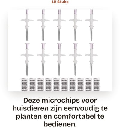 Dailygoods- Microchips 10 Stuks - Universele Microchip voor Huisdieren - Compatibel met Scanner - Eenvoudige Installatie - Lichtgewicht - Geschikt voor Katten/Honden - Dierenchip