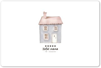 Placemats 45x30 cm - Placemat kunststof - 1 stuk - Lichtblauw - Huisje - Mama - Tekst - Borden onderleggers - Decoratie voor op tafel - Keuken tafeldecoratie accessoires - Vinyl onderlegger - Tafelversiering