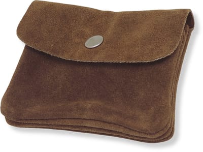 Bijoutheek Portemonnee Leer Italiaans Suede Cognac