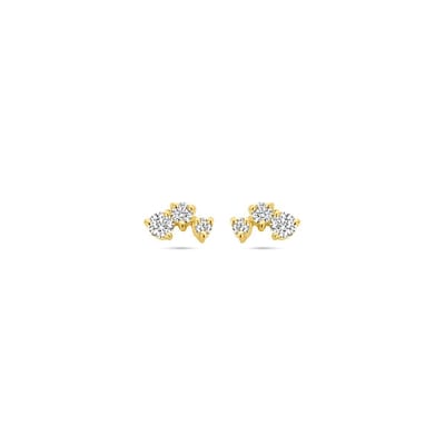 Zilver Verguld (Geel) Oorknoppen Zirkonia 1 Micron 2103486
