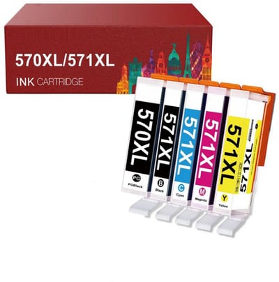 5-pack | Geschikt voor Canon 570/571 XL inktcartridges - Geschikt voor Canon Pixma MG5750 - MG5751 - MG6850 - MG7750 - MG7751 - MG7752 - TS5050 - TS5051 - TS5055