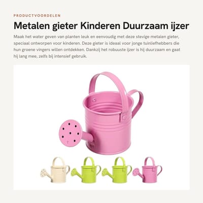 Dailygoods- Metalen Gieter Duurzaam - 5 Stuks - Kinderen - IJzer - Bewatering - Lichtgewicht - Gemiddelde Waterverdeling - Kindergieter