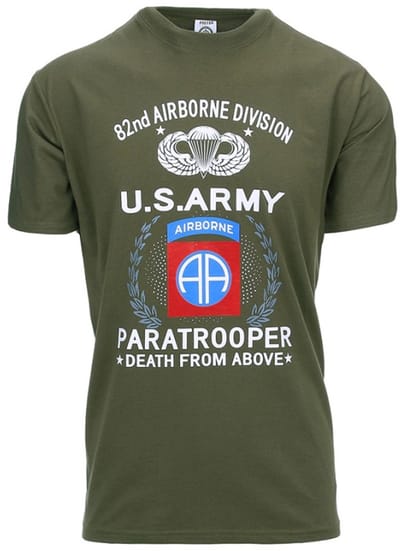 T-shirt U.S. Army Paratrooper 82ND Groen S