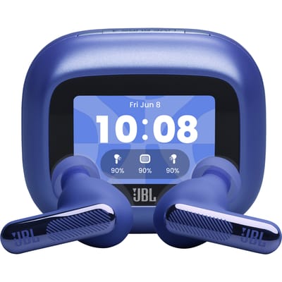 JBL Live Beam 4 – Draadloze Oortjes met Noise Cancelling – Smart Case met Touchscreen - True Wireless Bluetooth – 48 uur – Waterdicht – IP55 - Blauw