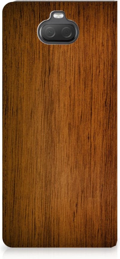 Sony Xperia 10 Book Wallet Case Donker Hout