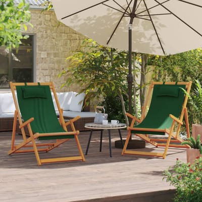 vidaXL - Opklapbare - stoelen, - 2 - stuks, - groene - stof