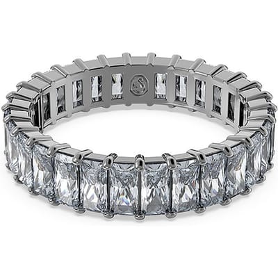 Bague Swarovski Matrix Zircone Cubique Coupe Rectangulaire Bague Femme 5648918 Box (Random Color),52 gray