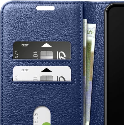 Zanae, Etui Geschikt voor Galaxy S25 FE met Standaard en Magnetische Sluiting, Nachtblauw