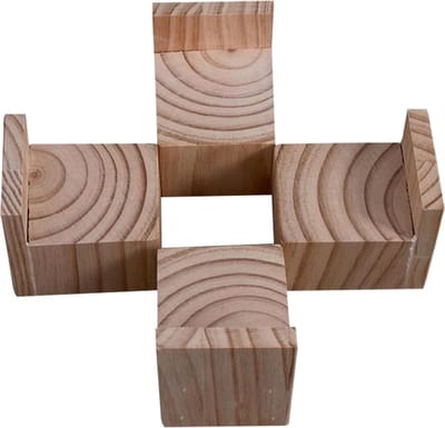 Meubelverhogers - Bedverhogers - Meer Opbergruimte - Massief Hout - 4 Stuks - Houtkleur