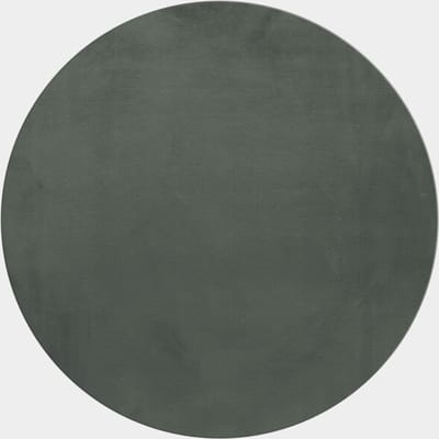 Pouffy Fluffy - Hoogpolig Rond Vloerkleed - Uni Kleur -Groen - Woonkamer Tapijt - Katoenen Rug- 200 CM Ø
