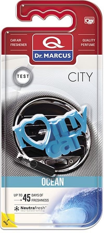 Dr. Marcus Ocean City I Love My Car autogeurtje met neutrafresh technologie - Luchtverfrisser auto - Tot 45 dagen geurverspreiding - 20 Gram