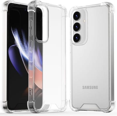 Crystal Anti Schok Doorzichtig Bescherming Hoesje - Geschikt voor Samsung Galaxy S24 FE - Extra sterke hoeken back cover - Transparant