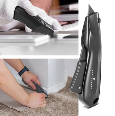 STAHLWERK Cuttermes UCM-19 ST met snelwisselmes, automatische mesintrekking en veiligheidsvergrendeling Professionele cutter | tapijtmes | veiligheidsmes | pakketmes | dozensnijder