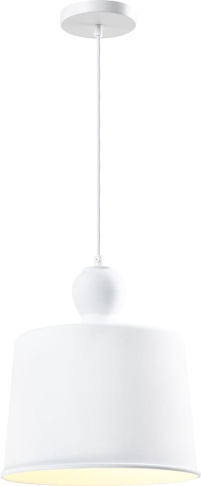 QUVIO Hanglamp retro - Lampen - Plafondlamp - Verlichting - Verlichting plafondlampen - Keukenverlichting - Lamp - Vintage design - E27 fitting - Met 1 lichtpunt - Voor binnen - Aluminium - D 25 cm - Wit