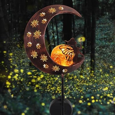 Solar Tuinverlichting 100cm Metalen Maanlicht met LED Glazen Bol - Waterdichte Tuindecoratie